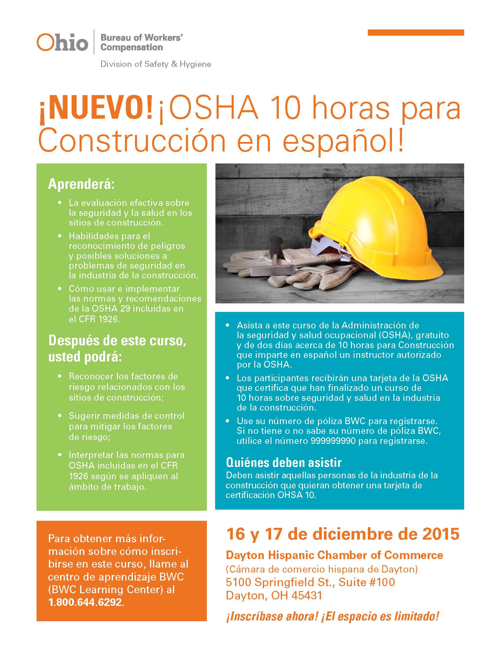 OSHA - 10 Spanish Announcement